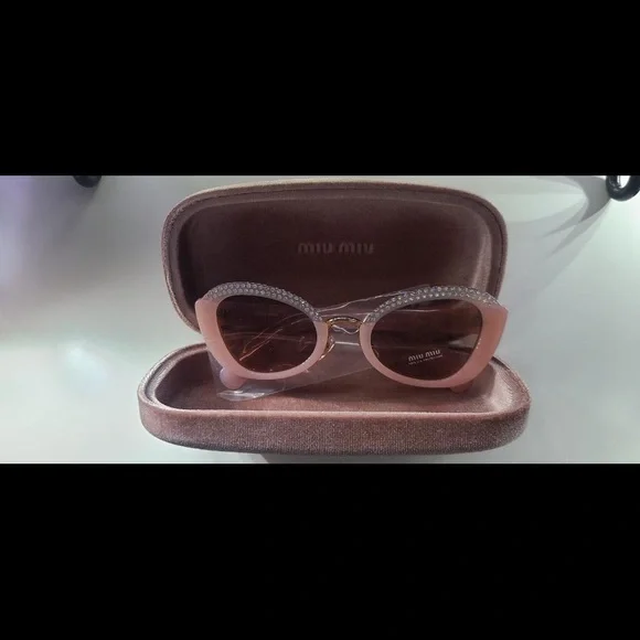 Miu Miu | Accessories | Miu Miu Pink Opal Sunglasses | Poshmark display picture 1